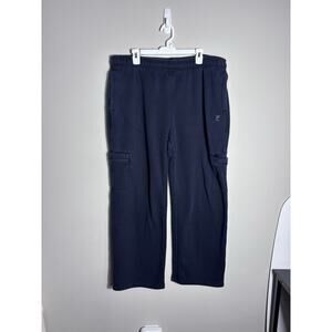 Fila Sport Men’s Cargo Sweatpants Size XL Wide Leg Black Baggy Y2K